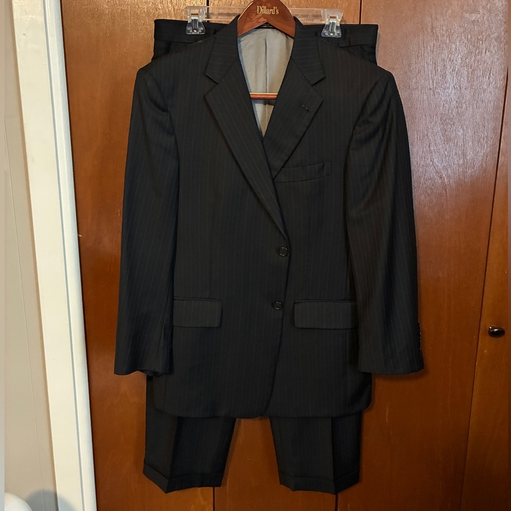Hart Schaffner Marx Pinstripe Suit 40S